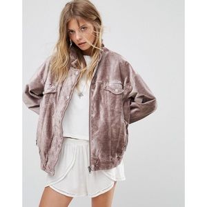 Free People Velvet Trucker Jacket